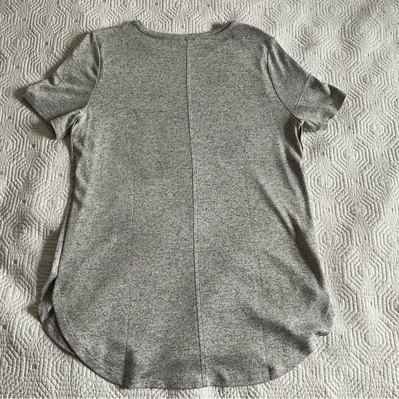 Ann Taylor Heather Marled Gray  Short Sleeve Tunic Tee Top Sz M - Picture 8 of 9